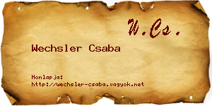 Wechsler Csaba névjegykártya